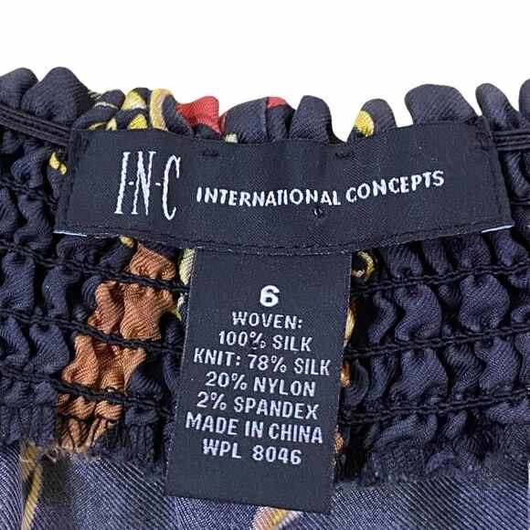 Vintage Baroque Inc International Silk Graphic Top Size 6 - Picture 3 of 5